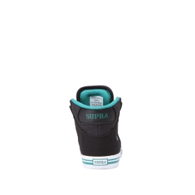 Kids Supra High Top Shoes VAIDER Black/Teal/white | AU-18464